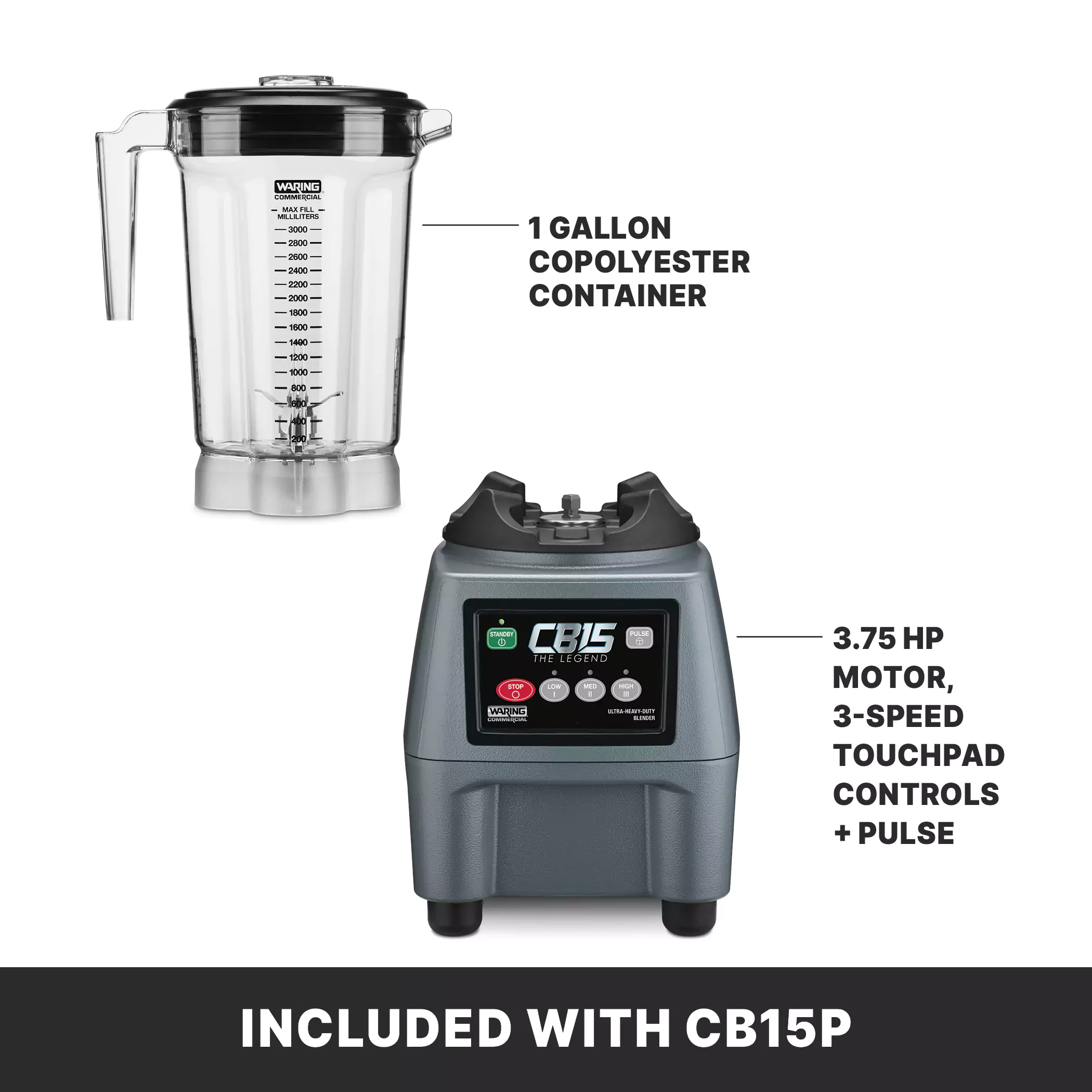 The Legend One-Gallon Food Blender with Copolyester Container